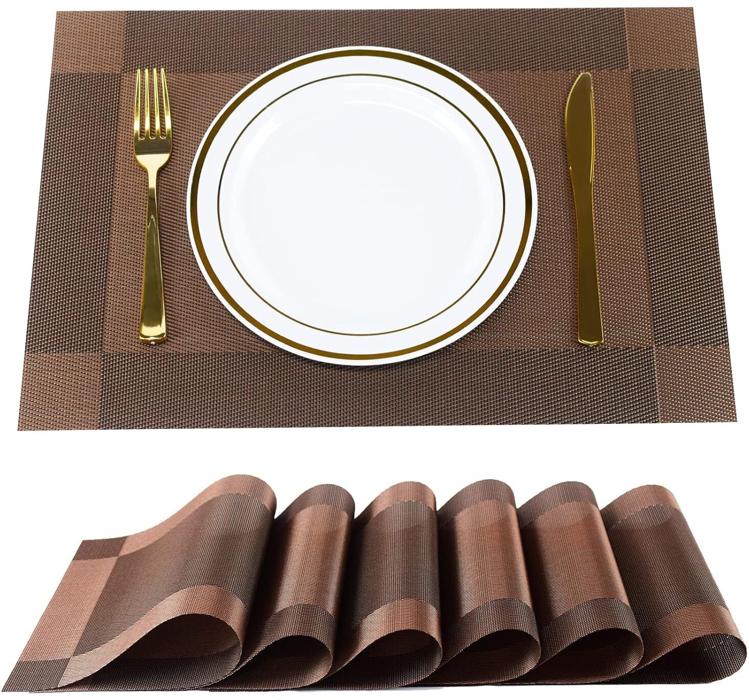 dobzla Rectangular Pack of 6 Table Placemat-picture-17