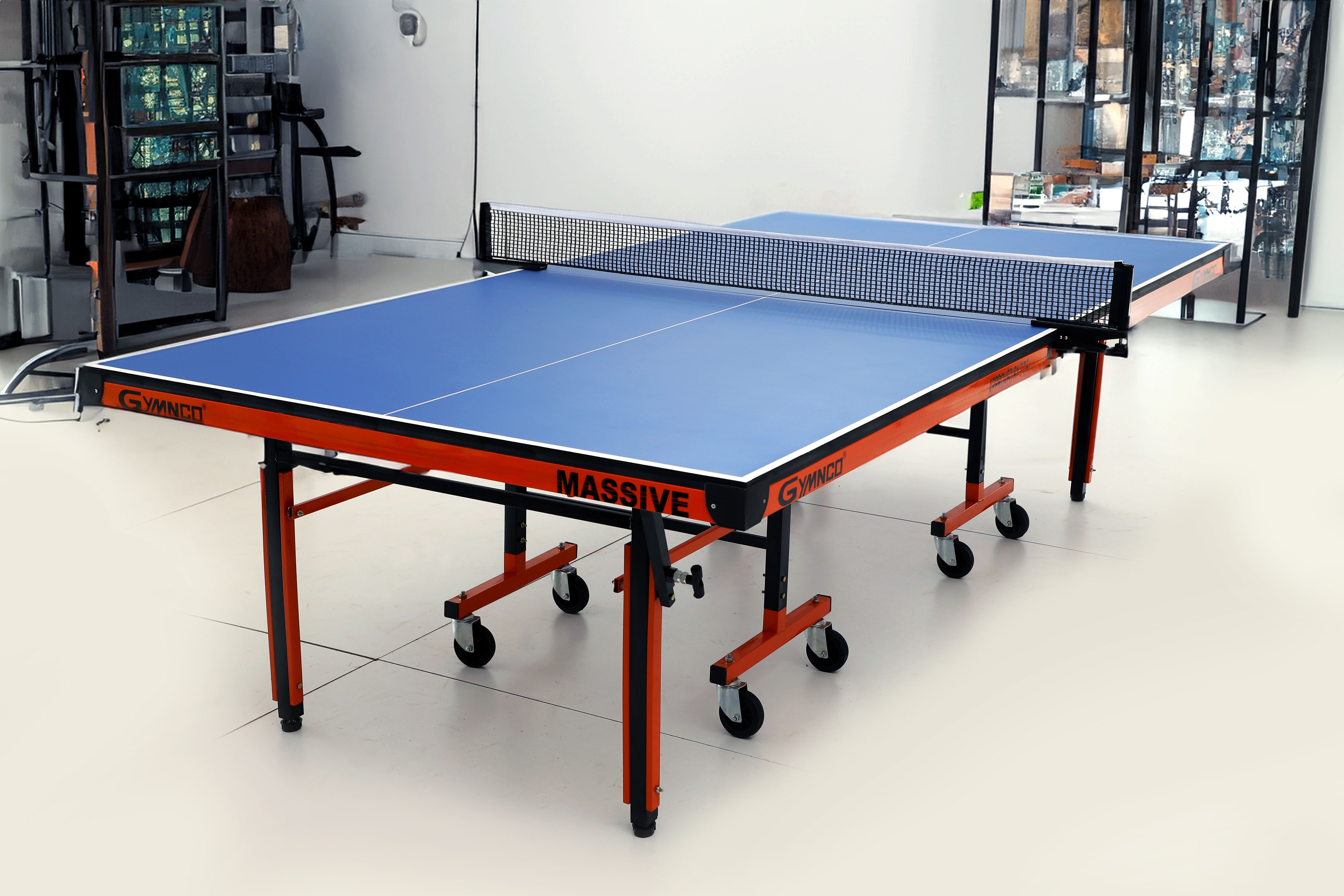 Massive Top 25 mm Laminated, 100 mm wheels & get Cover + 2 TT Racket & Balls Rollaway Indoor Table Tennis Table-image-13