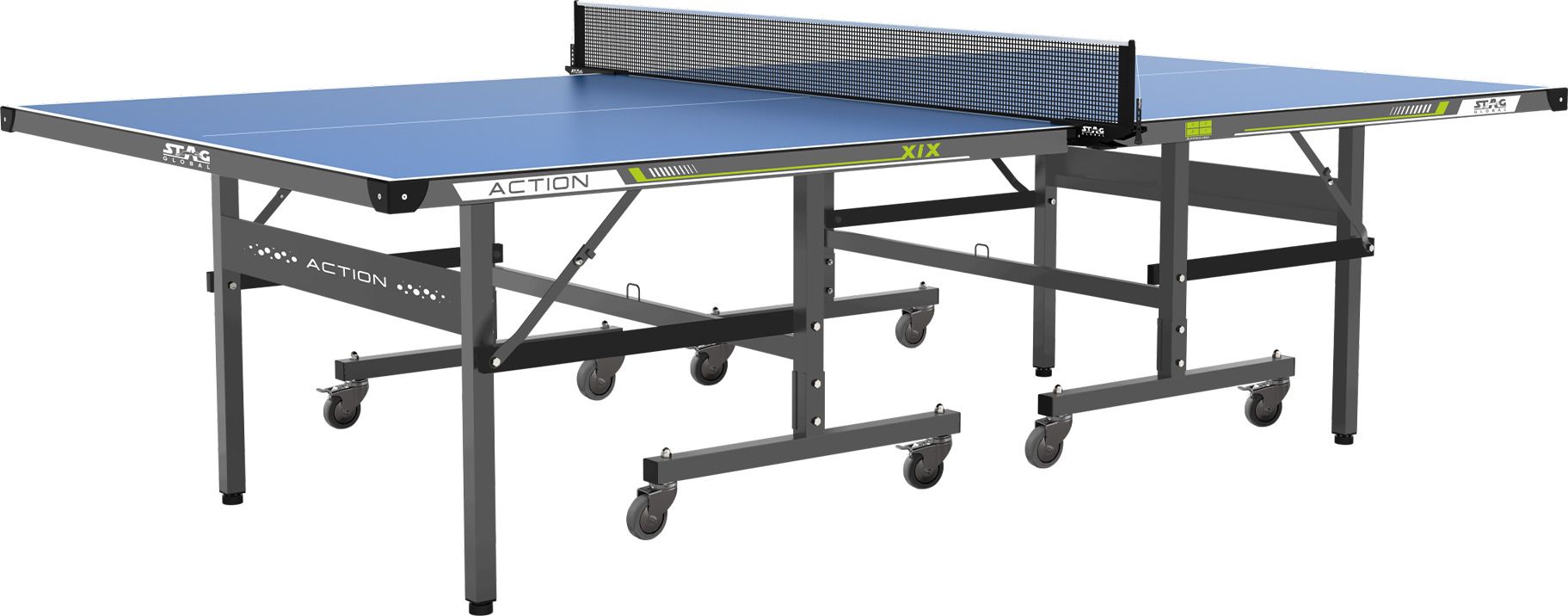 Action 19mm Table Tennis Table with Playback & Snapper Net ✅| Foldable Design | Rollaway Indoor Table Tennis Table-image-22