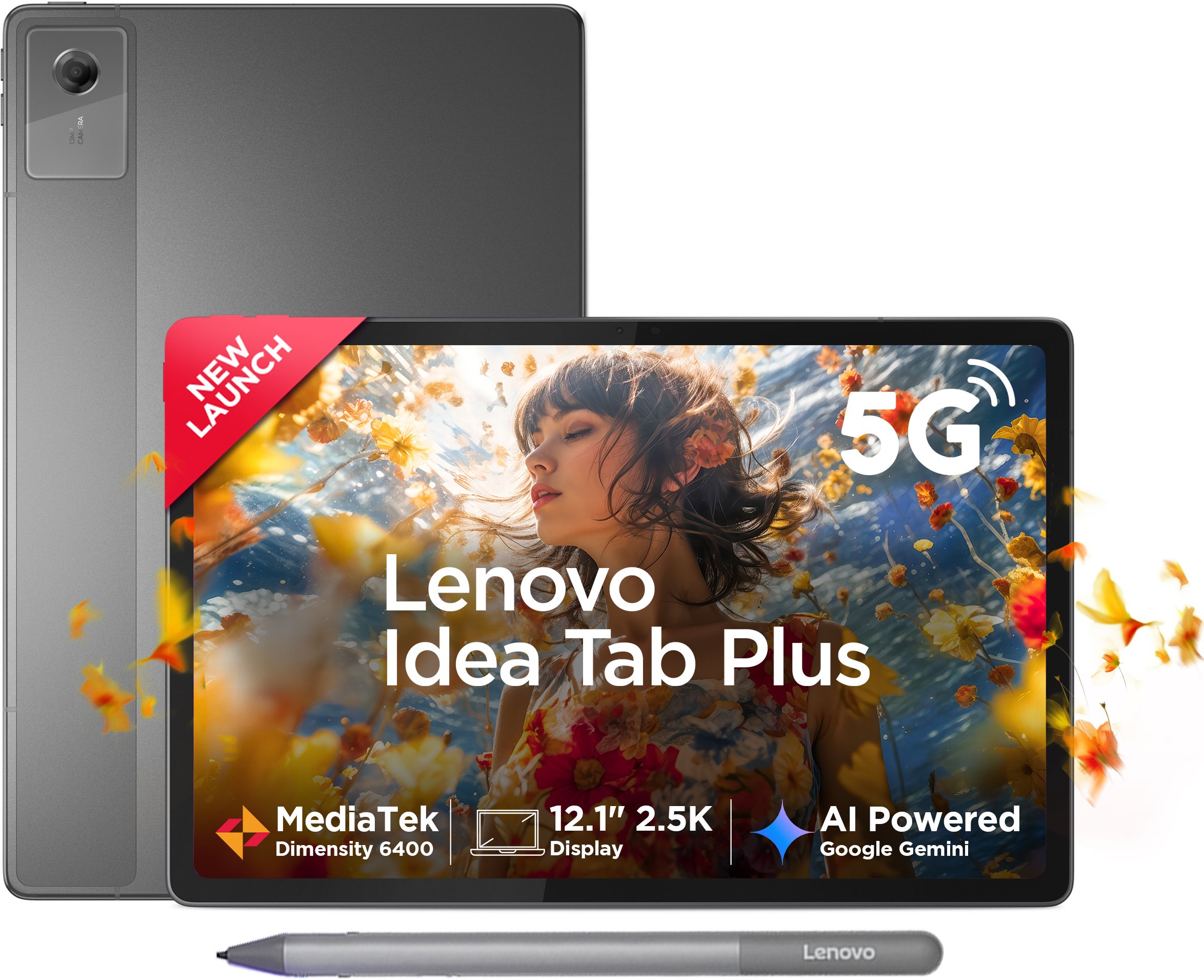 Lenovo Idea Tab Plus with Pen 12 GB RAM 256 GB ROM 12.1 inch with Wi-Fi+5G Tablet (Luna Grey)