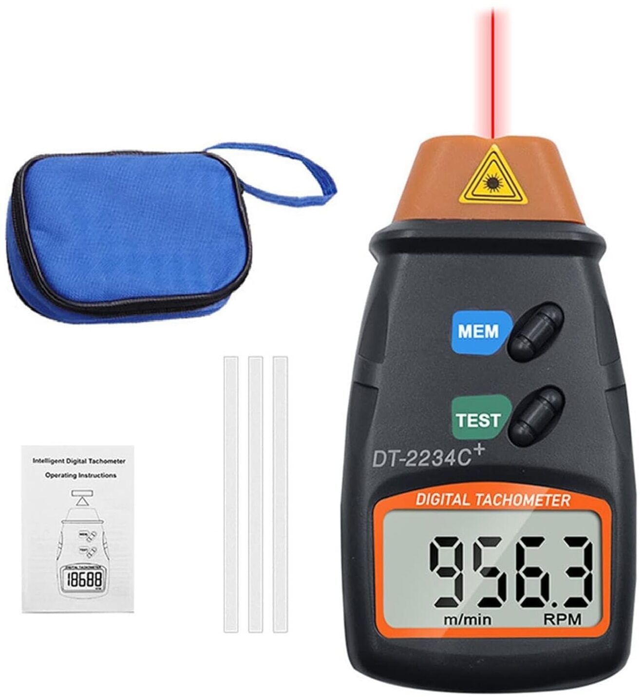 real instruments Tachometer RPM Tester Photo Laser Tachometer DT-2234C+ Non Contact Tachometer-picture-22