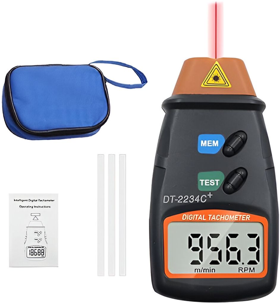 tech inspire DT-2234C+ Digital Laser Tachometer Non-Contact RPM Meter with Reflective Tape Digital Tachometer-picture-2