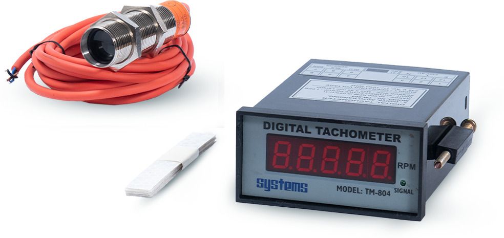 systems tech TM-804 with Photo-Reflective Sensor Panel Mount Digital Tachometer-picture-15