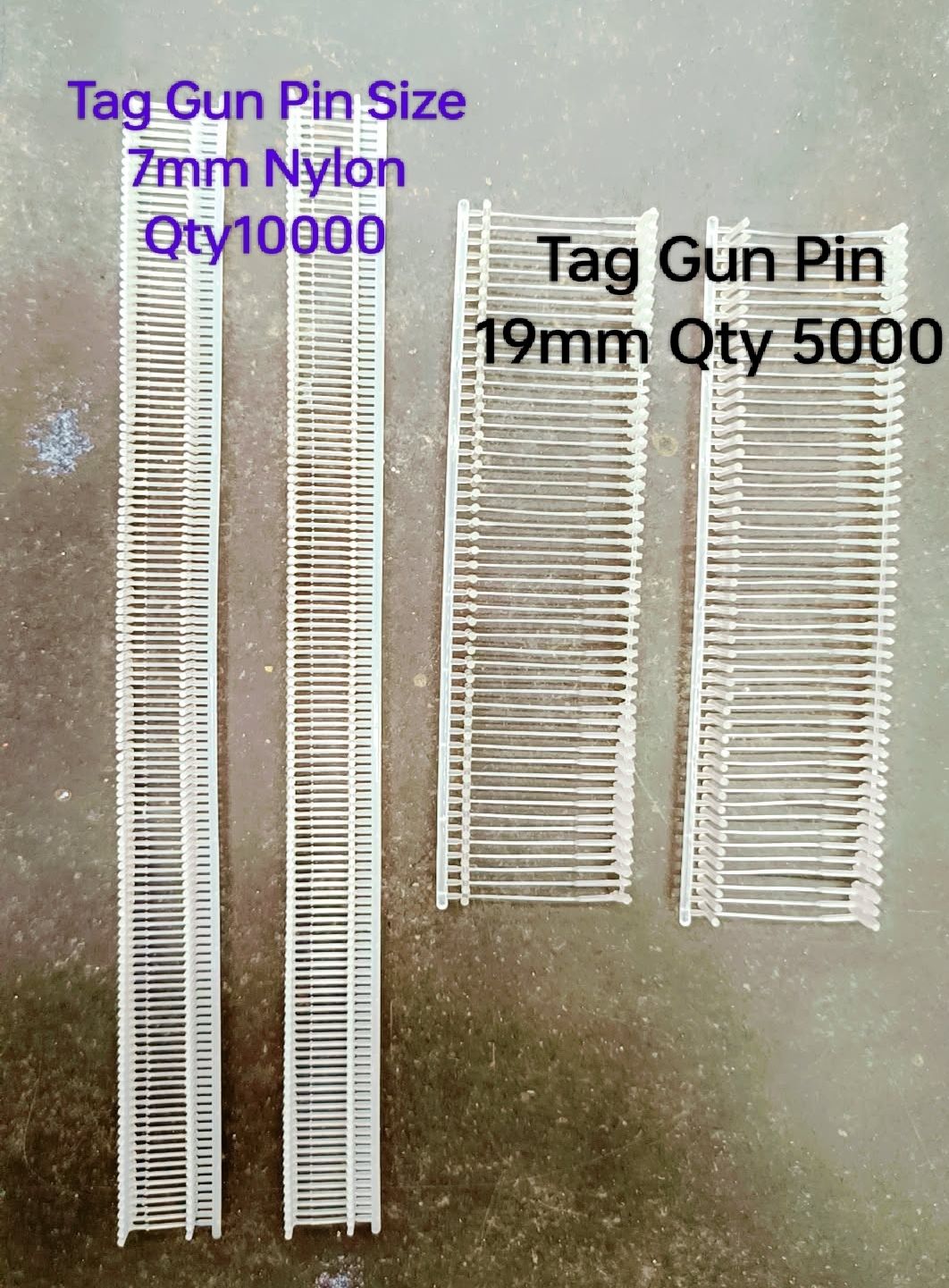 ame All' Nylon Tag Gun Pin Size 19mm Qty 5000. Size 7mm Qty 10000 Piece. Pack of 2 Taging Gun-picture-11