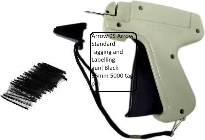 ARROW TAG GUN 9S NEEDLE FREE 35 mm TAG PIN 5000nos Taging black Taging Gun