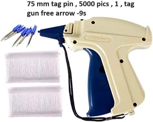Arrows Combo Garment Label Tag Tagging Gun with +75 mm white 5000 Barbs Pin Taging Gun