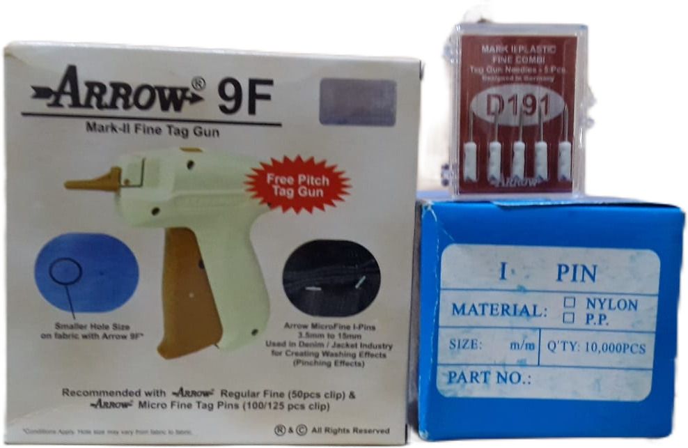 Arrow 9F Tag Gun Combo Pack with I-Pin and D191 Needle Taging Gun