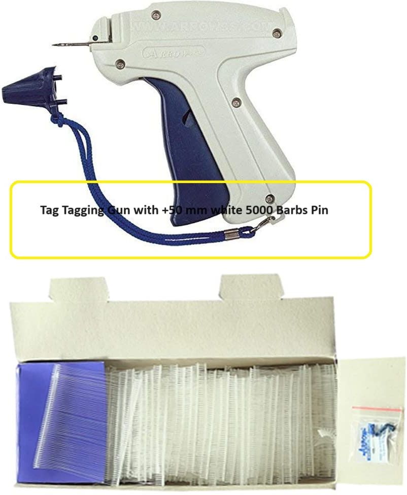 Garment Label Tag Tagging Gun with + 50 mm white 5000 Barbs Pin Taging Gun Taging Gun