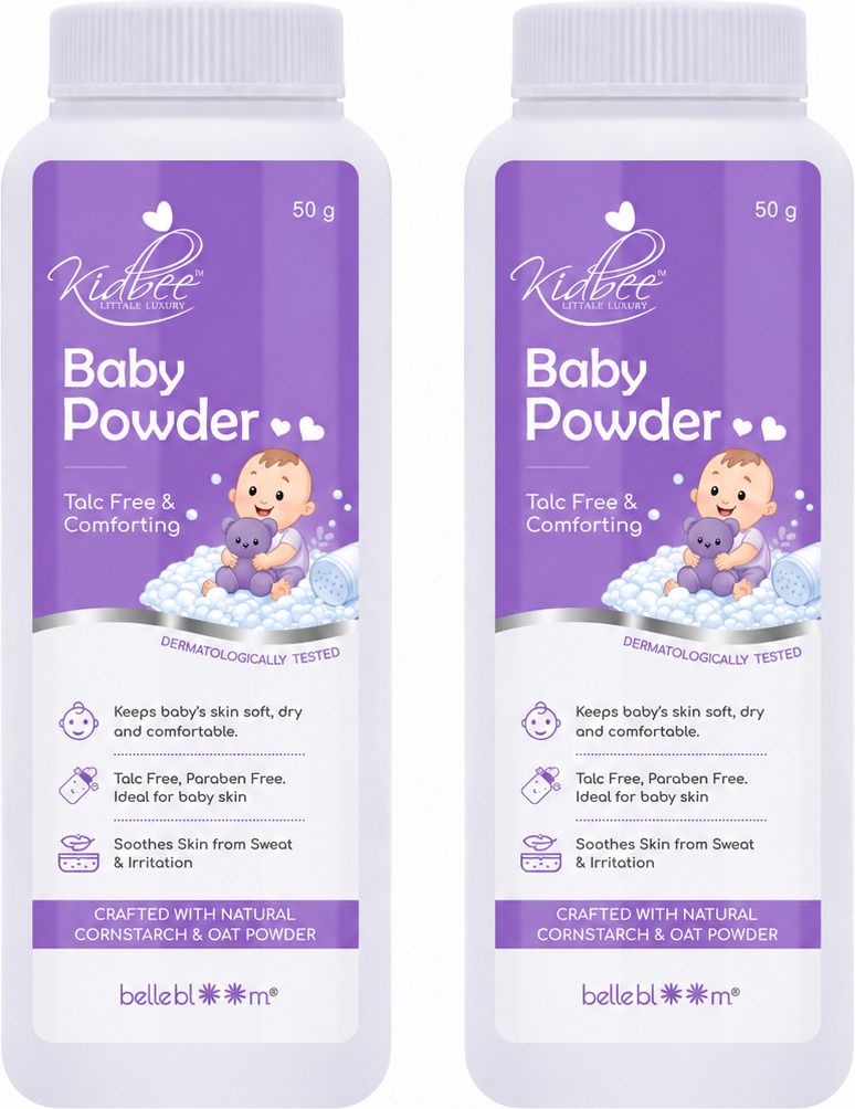 kidbee Baby Powder, Talc Free with Colloidal Oat Meal, 50g x 2 (Pack of 2)-picture-24