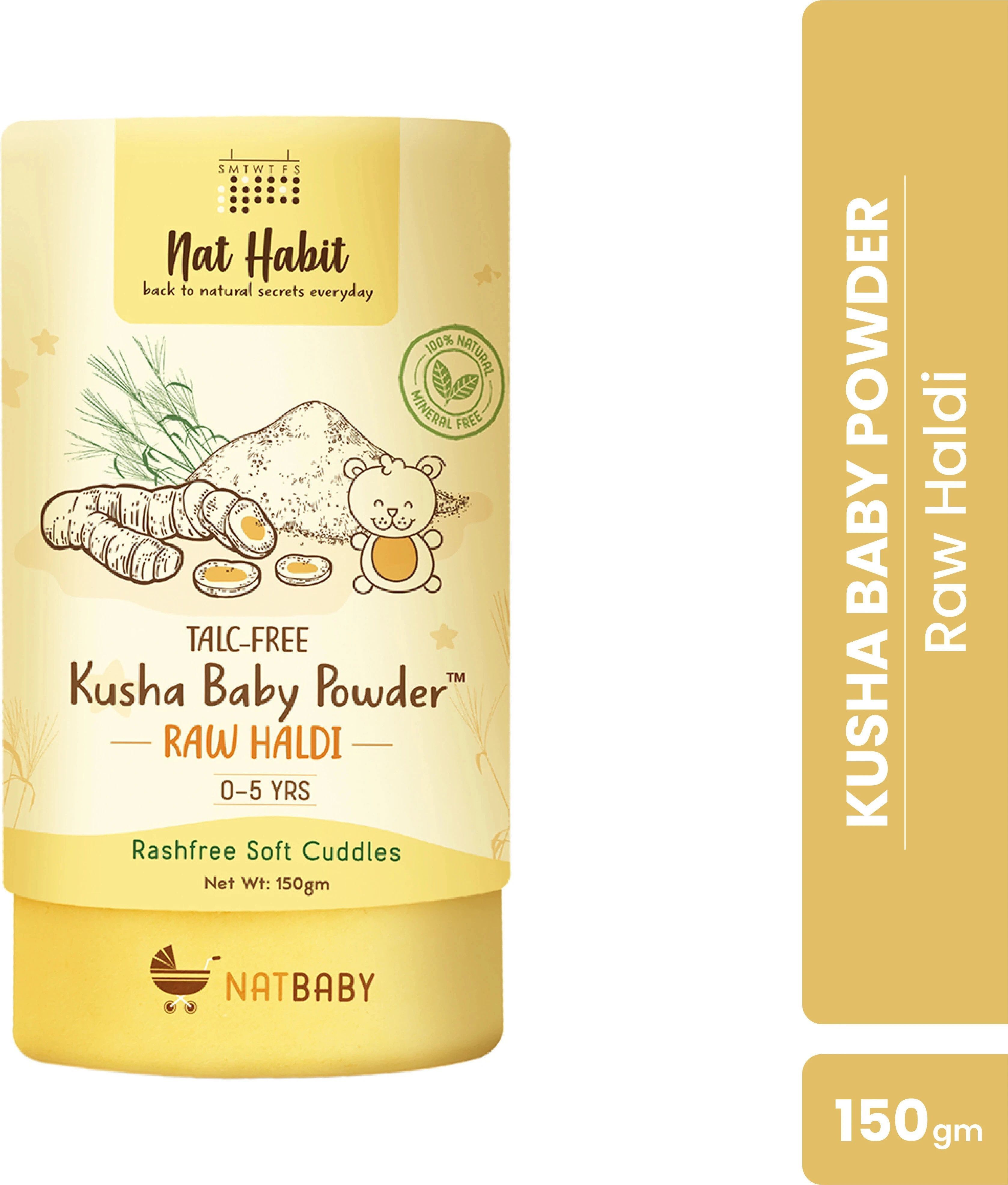 nat habit Talc-Free Organic Baby Powder|Raw Haldi|Anti-Sweat & Rash Fighter|Skin Friendly-picture-16