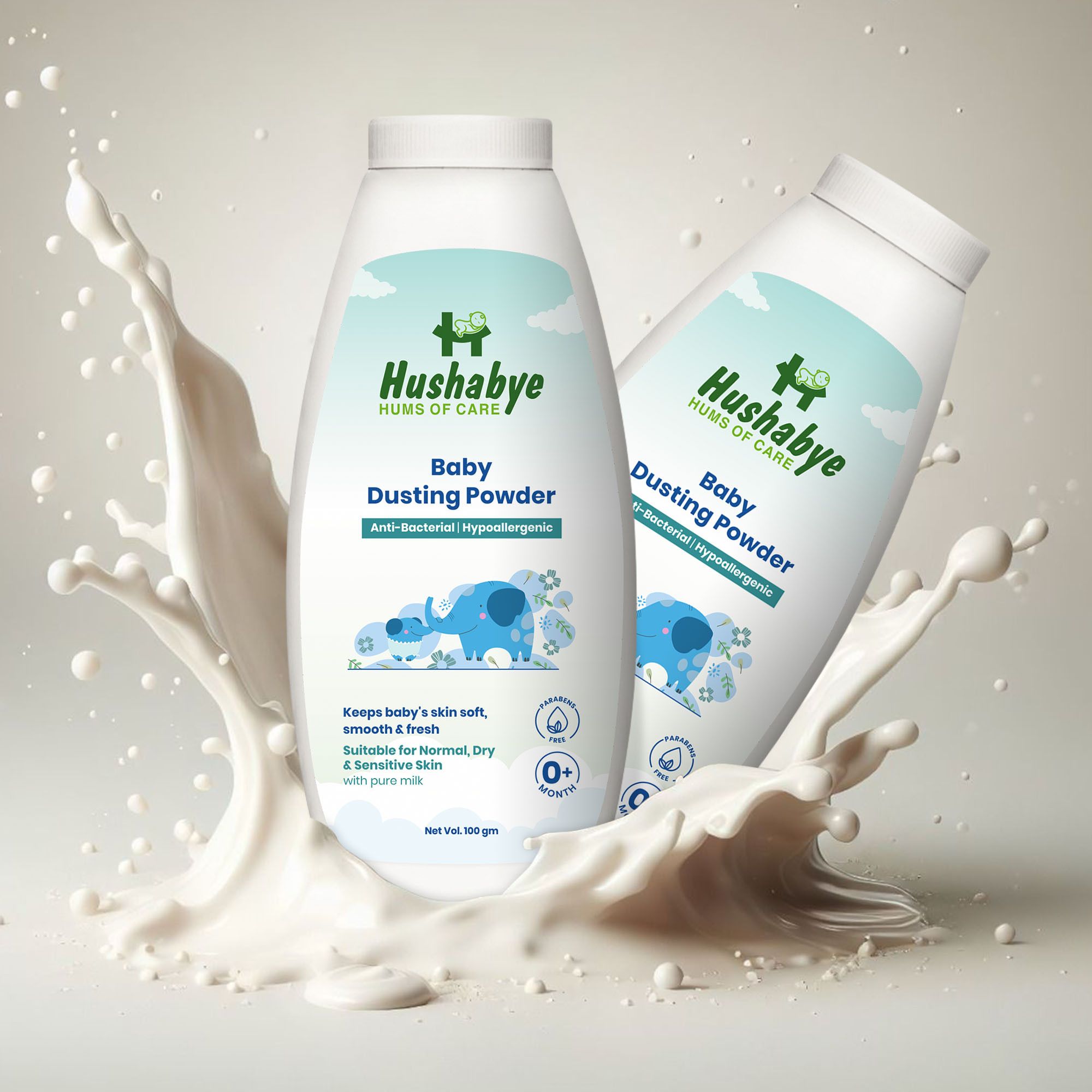 Baby Dusting Powder With Pure Milk for Sensitive, Dry & Normal Skin, Pack Of 2