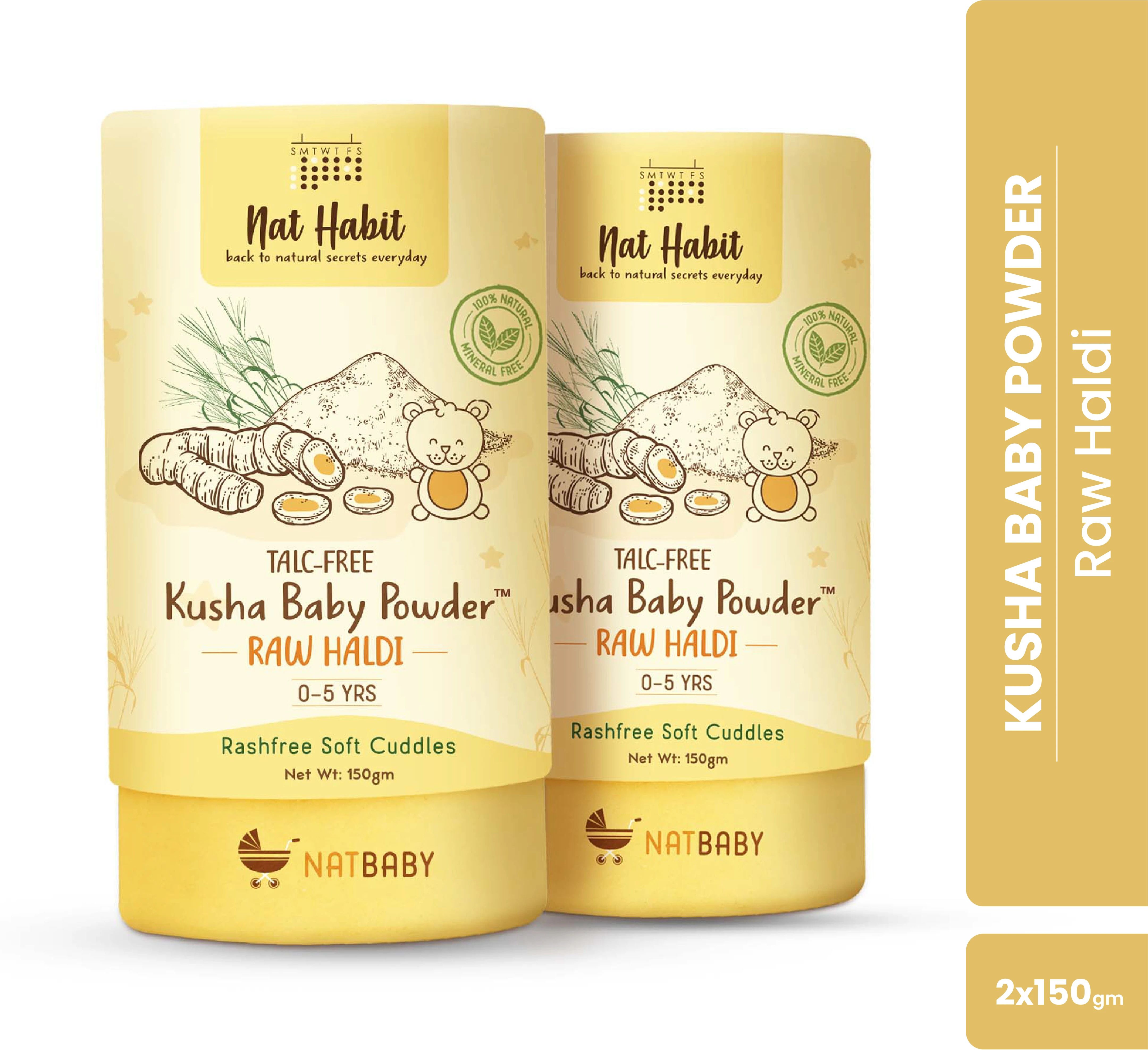 nat habit Talc-Free Organic Baby Powder|Raw Haldi Combo Pack|Chemical Free Skin Friendly-picture-40
