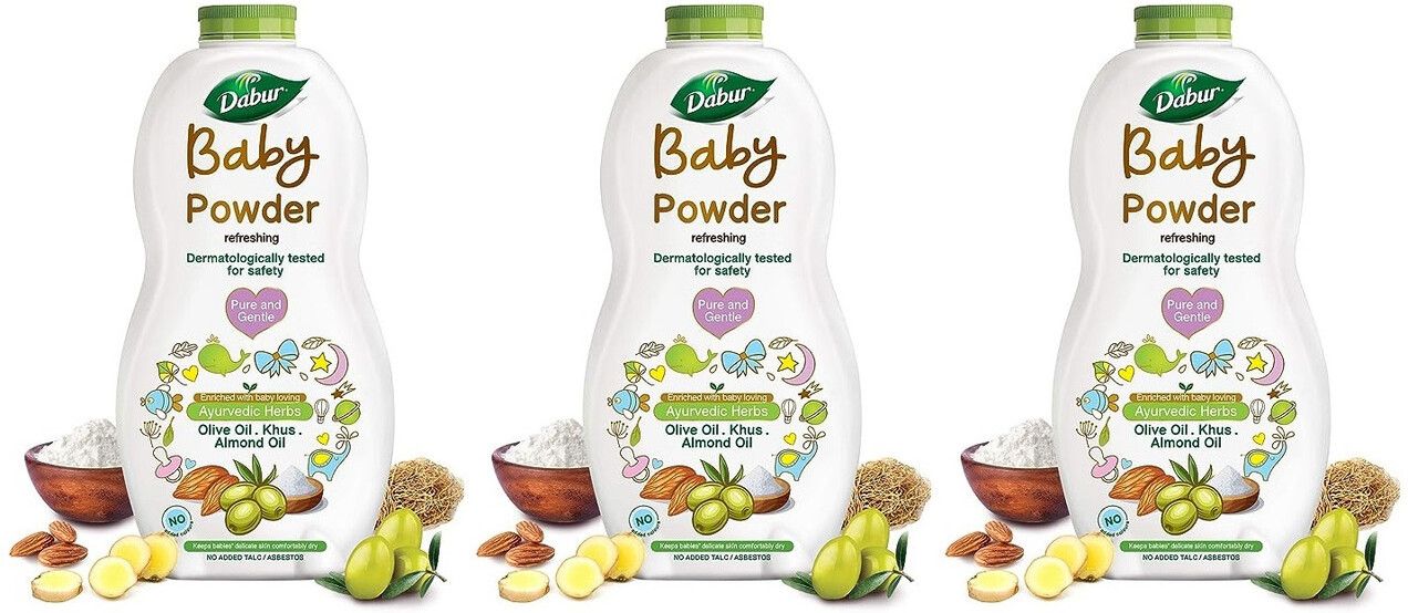 dabur Baby Powder 150g x 3, Refreshing with Ayurvedic Herds-picture-7