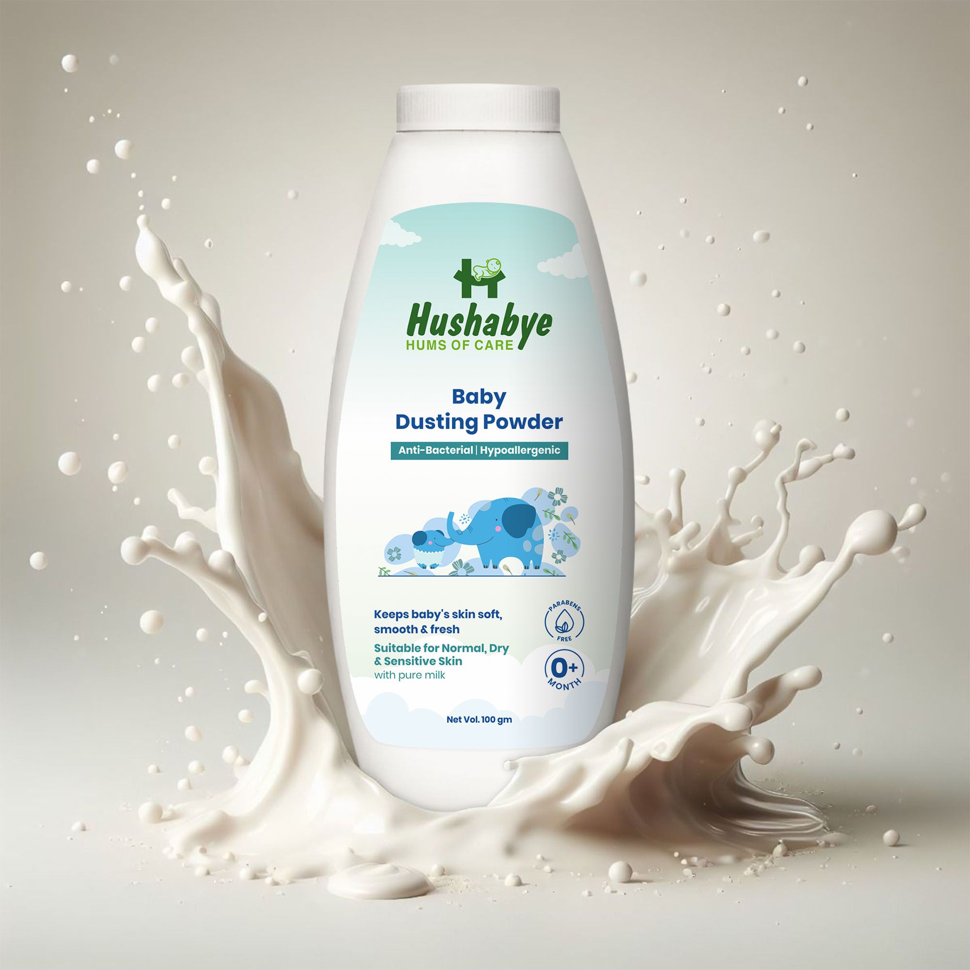 Baby Dusting Powder With Pure Milk for Sensitive, Dry & Normal Skin, Pack Of 1