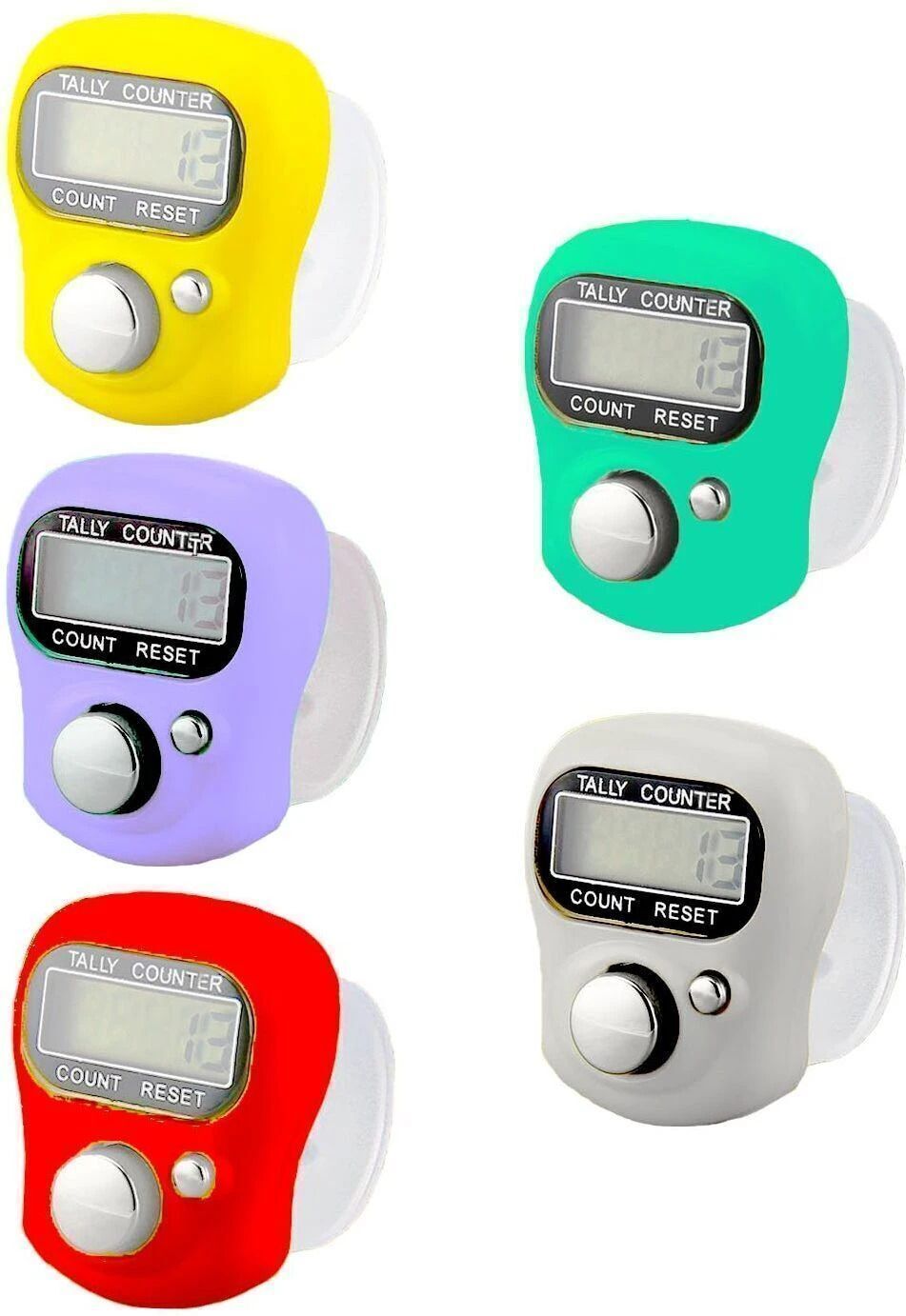 LCD Finger Tally Counter Islamic Tasbeeh, Jap, Mantra (Multicolor Pack of 5) Digital Tally Counter-image-18