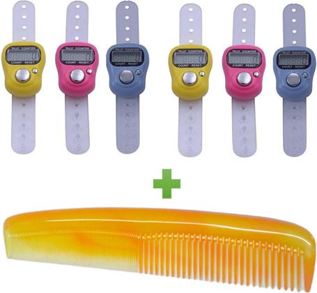 shimzan 1 Hair Comb & Digital Hand Finger Tally Counter Finger Ring Tasbih Jaap Maala Digital Tally Counter-picture-22