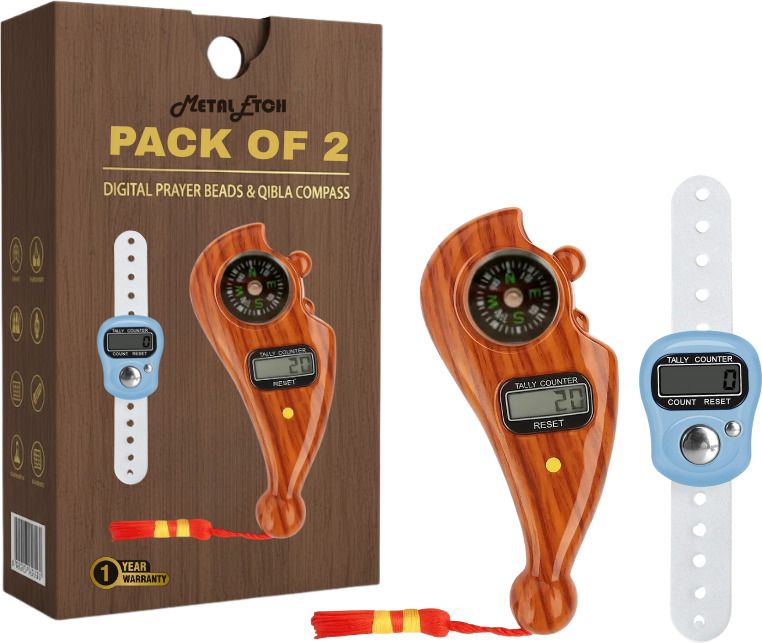 Digital Tasbeeh with Qibla Compass and Finger Tally Counter - Pack of 2 Digital Tally Counter-image-11