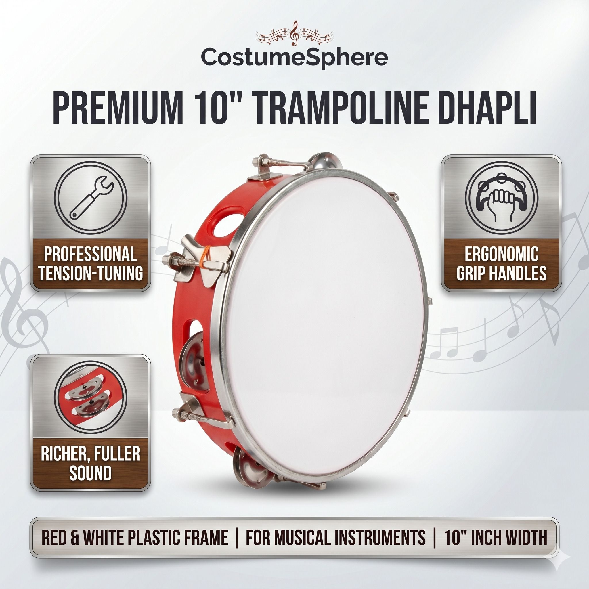 costumesphere 27 cm With Head Tambourine-picture-40