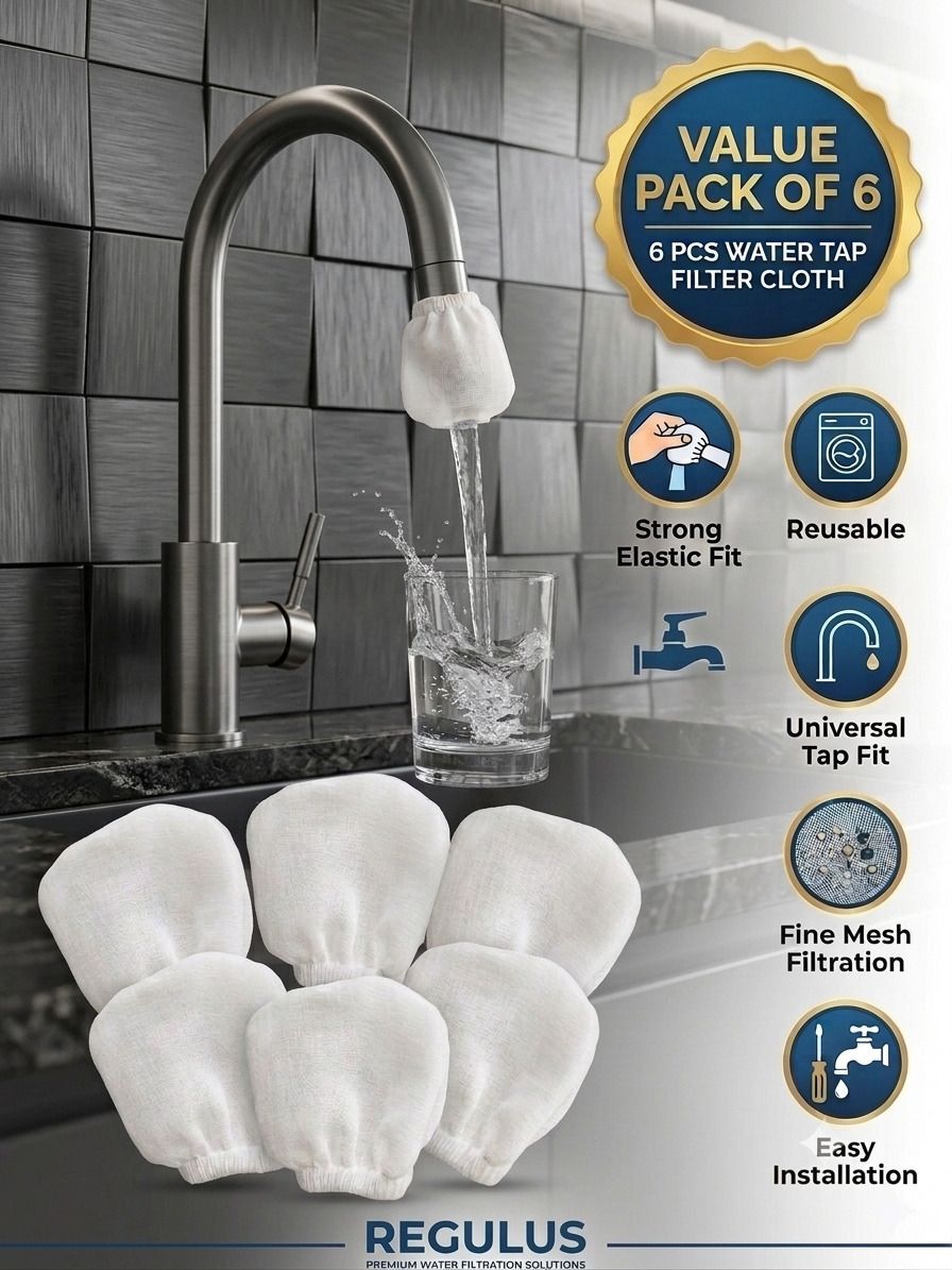 6-Pack Cotton Faucet Covers: Elastic Fit Double Layer Water Strainer Tap Mount Water Filter-image-48