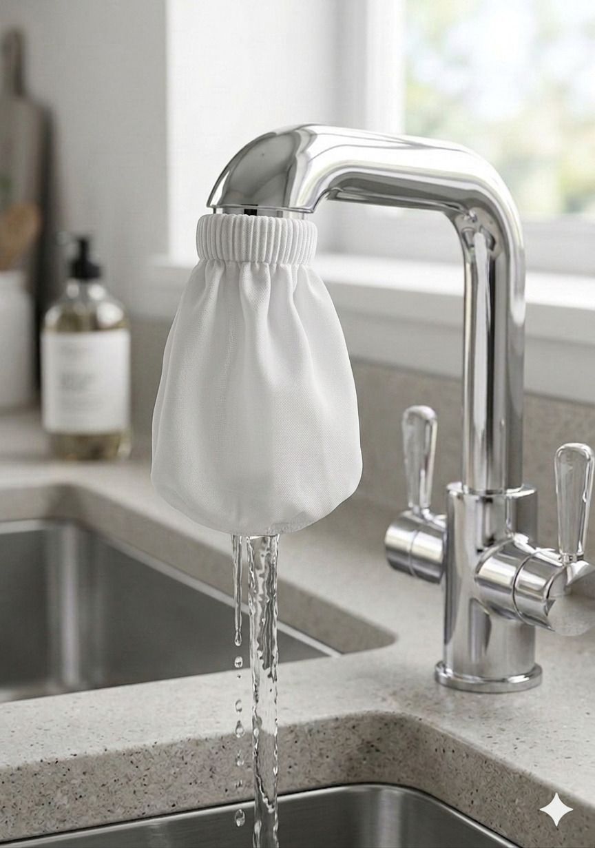 regulus 6 Items Double Layer Elastic Fit Cotton Cloth Tap Mount Water Filter-picture-16