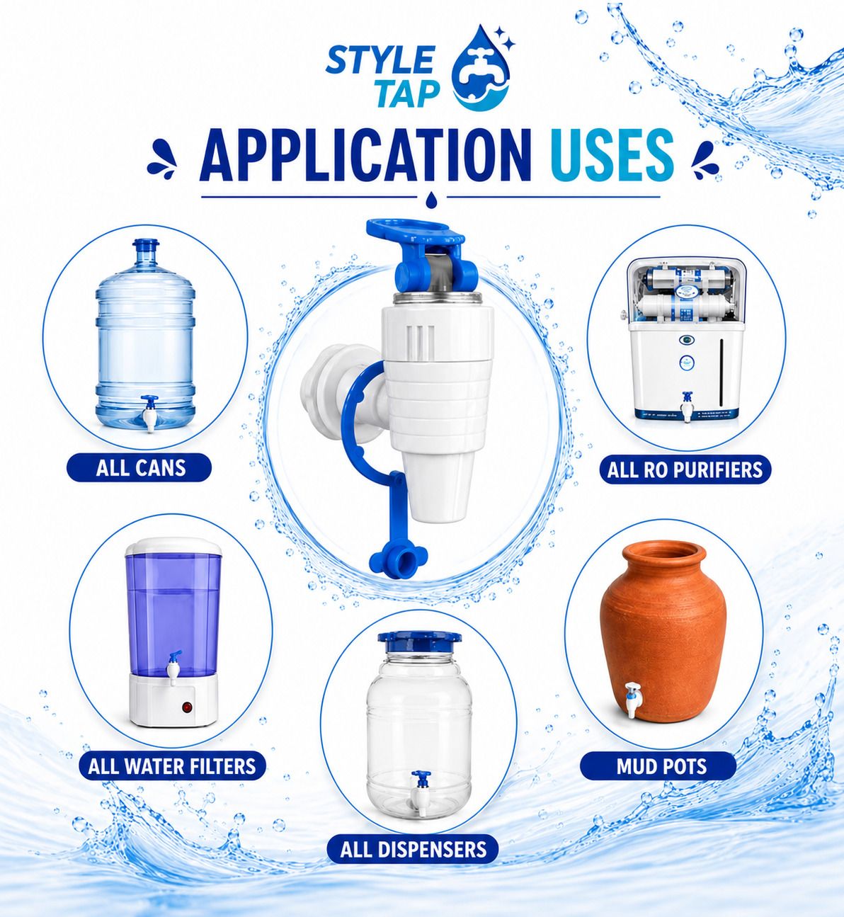 shubh style Plastic Tap for All RO Purifiers, White Tap Mount Water Filter Tap Mount Water Filter-picture-45