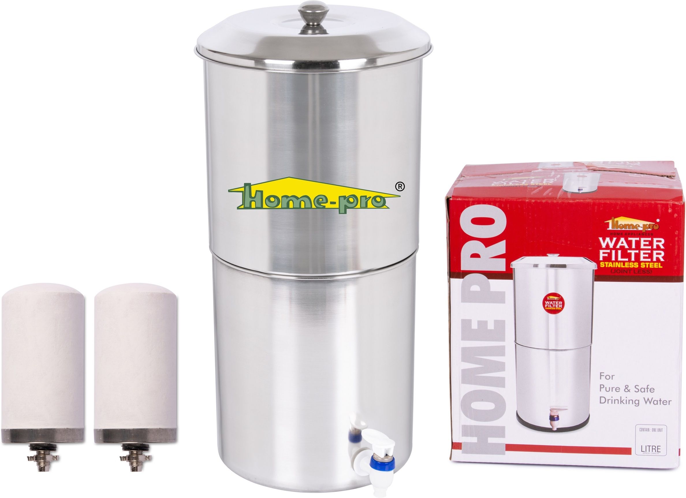 home-pro Stainless Steel Non Electric with 2 Candle - 21 liters Tap Mount Water Filter-picture-26
