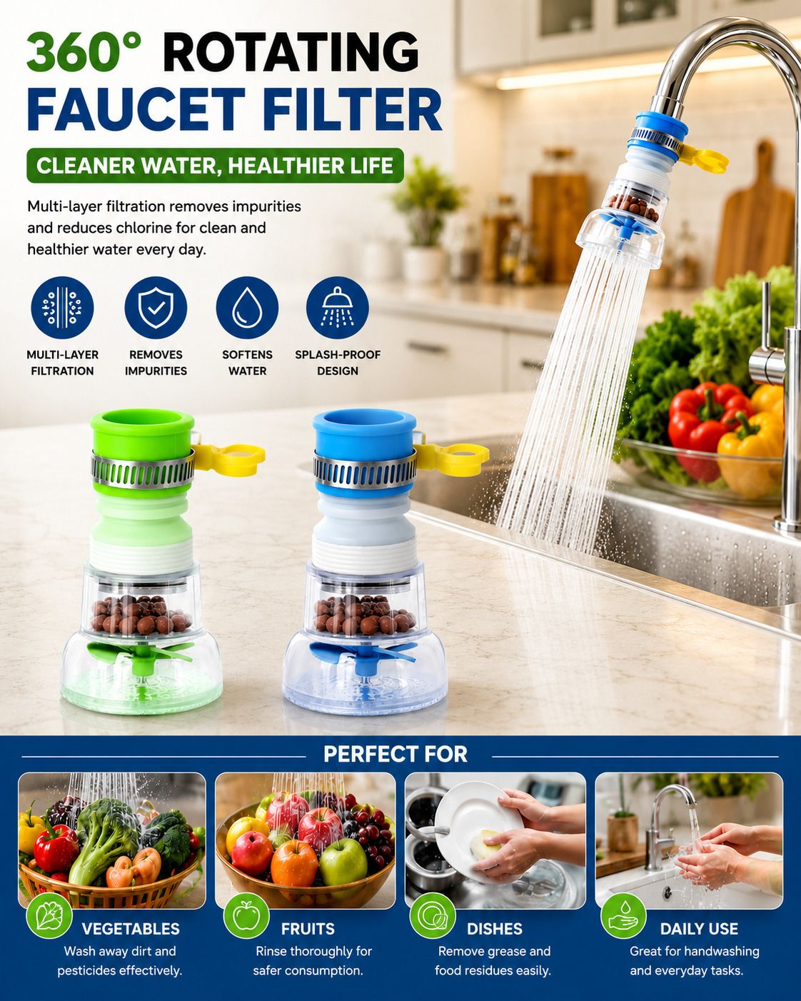 NIVAN Tap water Filter Kitchen tap filter cap (P-2) Tap Mount Water Filter-image-39