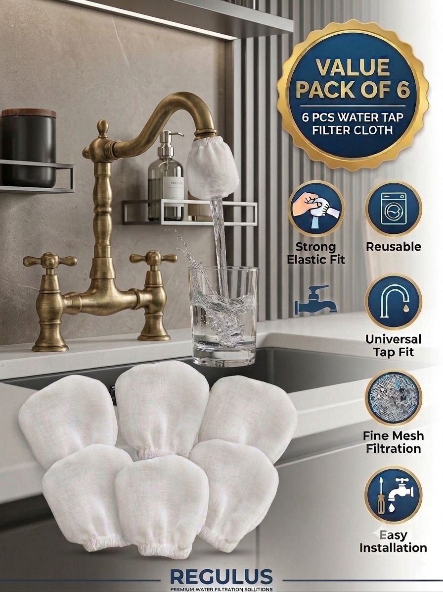 6-Piece: Washable Double-Layer Cotton Tap Strainers with Elastic Band Tap Mount Water Filter-image-35