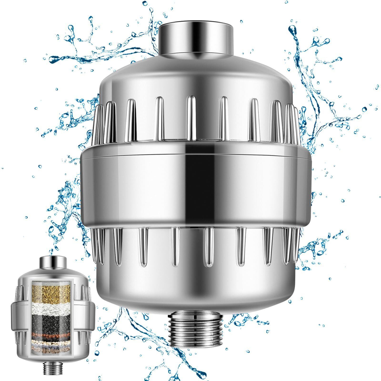 shivay art Universal 20-Stage Shower Filter for Hard Water – High Output Shower Head Filter Tap Mount Water Filter-picture-27