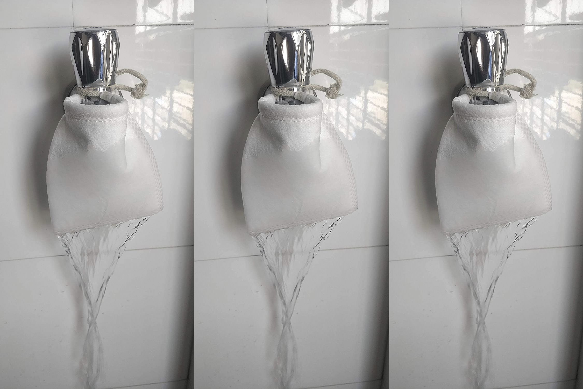 5 Micron Water Filter Bag (4x7 INCH) For Bathroom / Kitchen Tap Filter(3 PCS) Tap Mount Water Filter-image-0