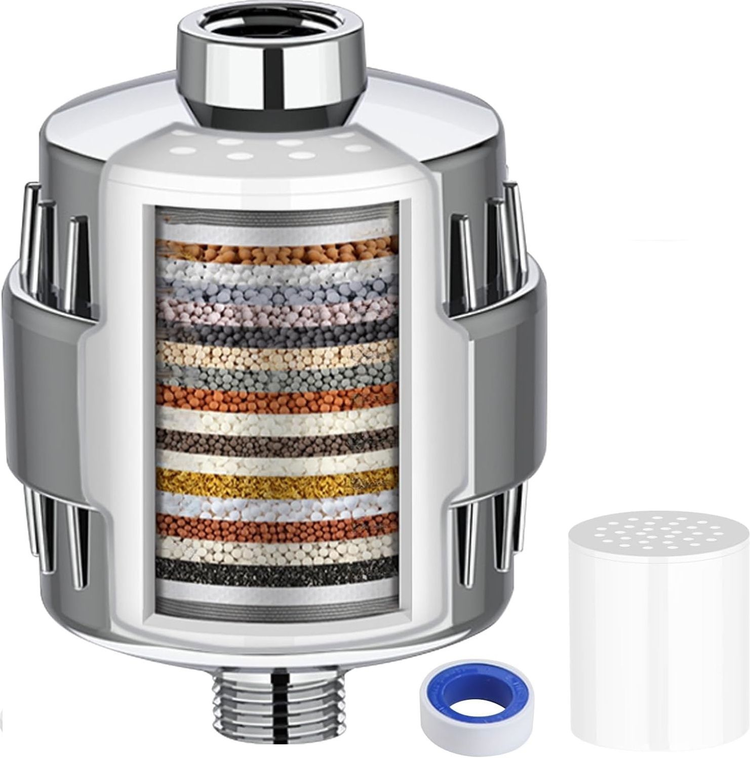 deoxys 20-Stage Universal Shower Filter Replacement Cartridge, Hard Water Softener Tap Mount Water Filter-picture-24