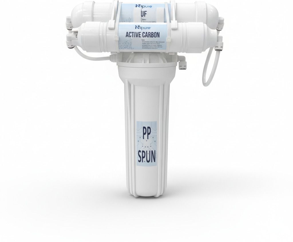 nipure 3 Stage Non Electric Water Purifier UF + Activated Carbon + Spun Water Filter Tap Mount Water Filter-picture-31