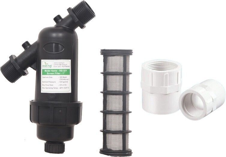 Premium Quality Combo Screen Filter 1 Inch (32 mm ) With Two UPVC FTA | Industrial Filter (Y-Type Filter) | 120 Mesh or 130 Micron | R.O. Filter, Garden Lawn, Drip Irrigation Filter, Home or Apartment, Water Tank Filter | Made in India Tap Mount Water Filter-image-49