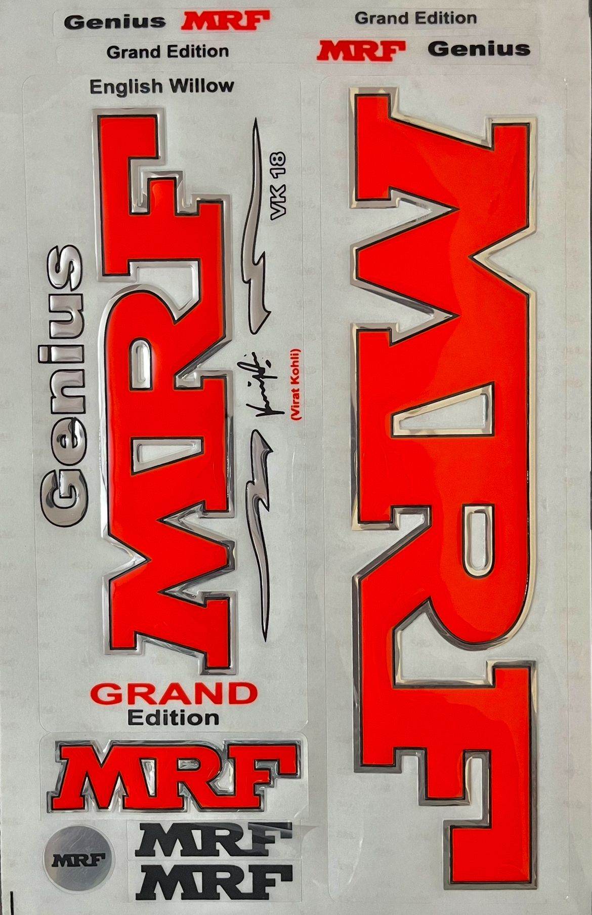 MRF Cricket Bat Sticker Embossed self adhesive tape Bat Sticker-image-11