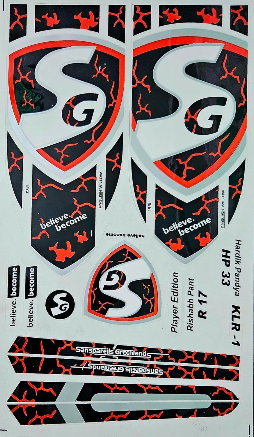 SG Bat Sticker Pack of 1 Bat Sticker