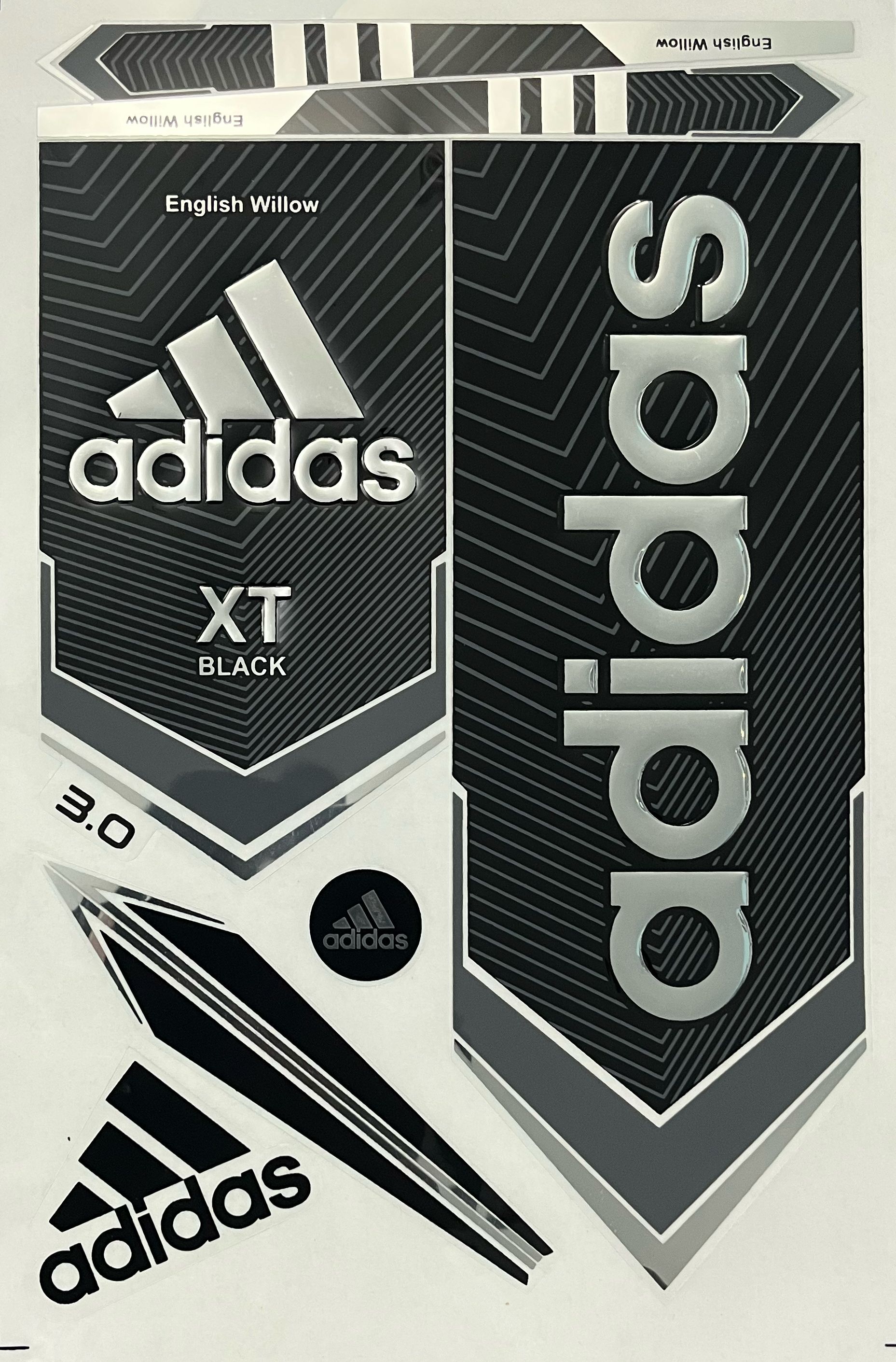 kyrios Adibas Black 3D Embossed Cricket Bat Sticker Premium Quality Bat Sticker-picture-28