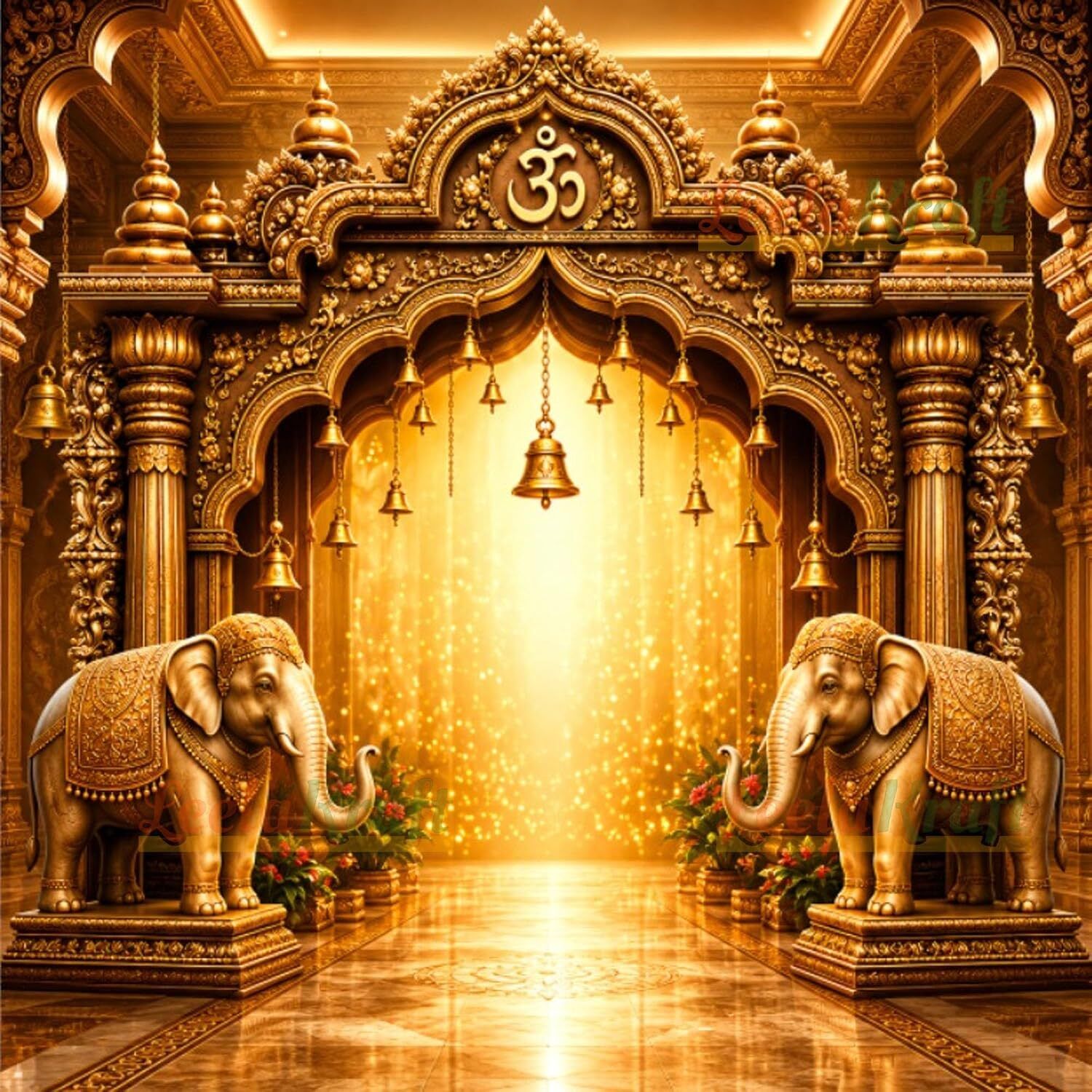 leela kraft Arch Elephant Traditional Decor Backdrop Cloth (5x5 ft) Traditional Tapestry-picture-10