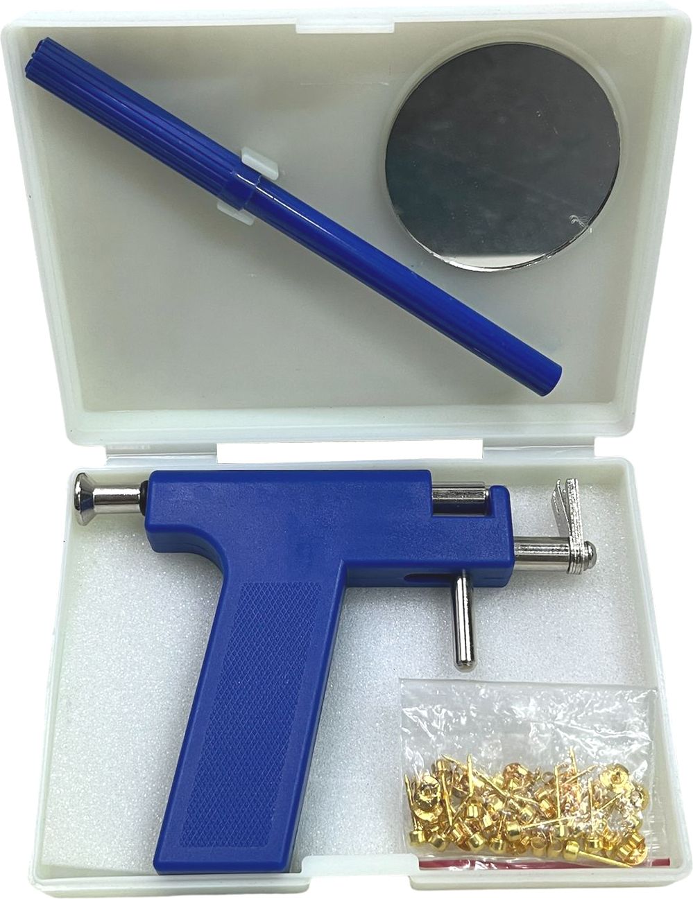 Ears Nose Gun Navel Lip Piercer Machine & 24 Pc Stude Punches Permanent Tattoo Kit