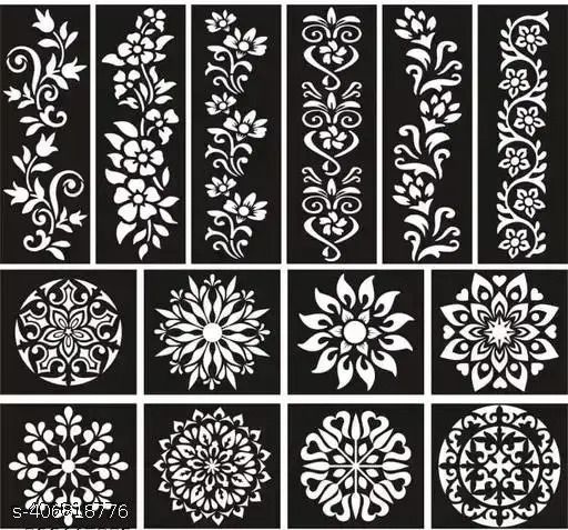 Mehndi Sticker Set of 2 Pes|Henna Stencil for Women, Girls Model no 077 Temporary Tattoo Kit