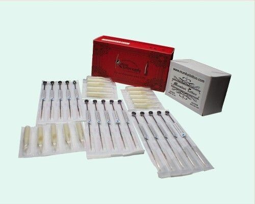 mumbai tattoo RED 7FT - 7RM COMBO PACK Disposable Round Liner Tattoo Needles-picture-16