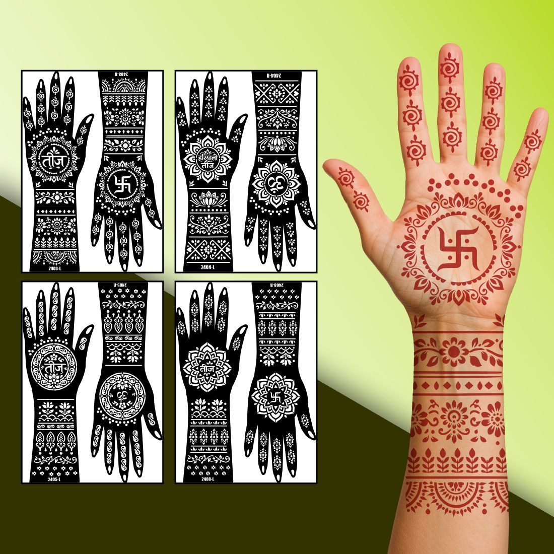 temporary tattoowala Floral Hand Mehndi Stencil Sticker-picture-18