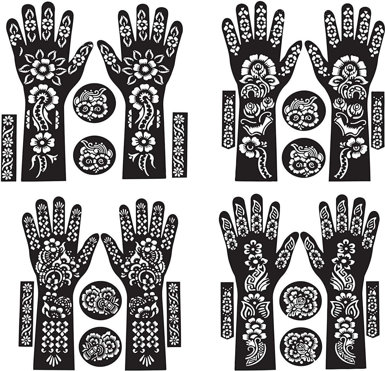 Ivana's Full Hand Mehndi Stencil Design Full Hand Set (FL-05) FL-05 Heena Mehandi Sticker for Hand & Body Stencil
