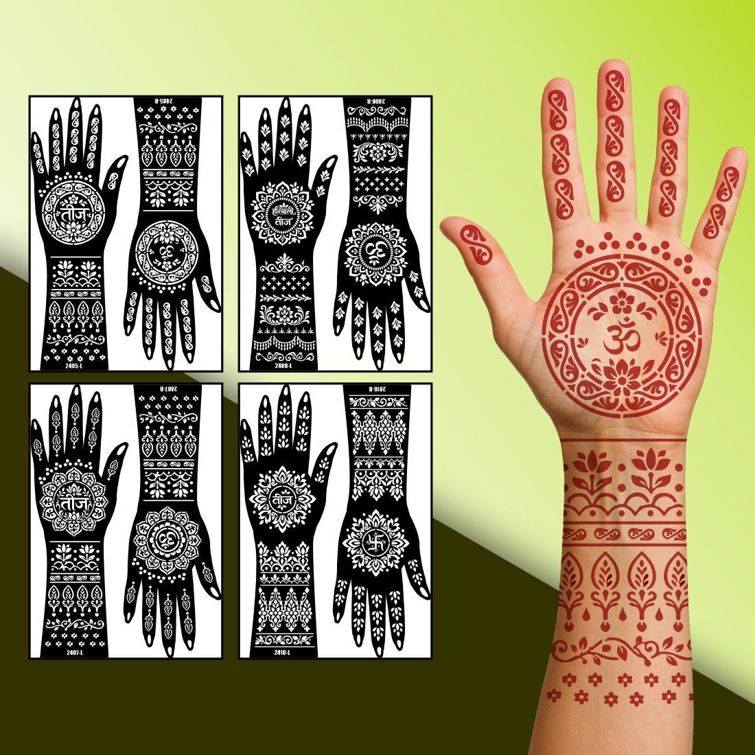 temporary tattoowala Floral Lotus Mehndi Stencil Sticker-picture-22