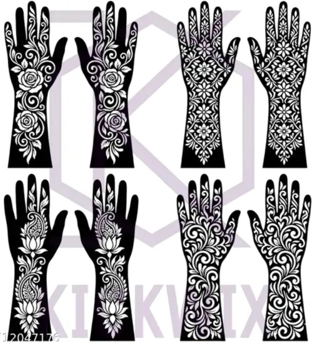 akkad Premium Full Hand Floral Mehndi Stencil Set-picture-11