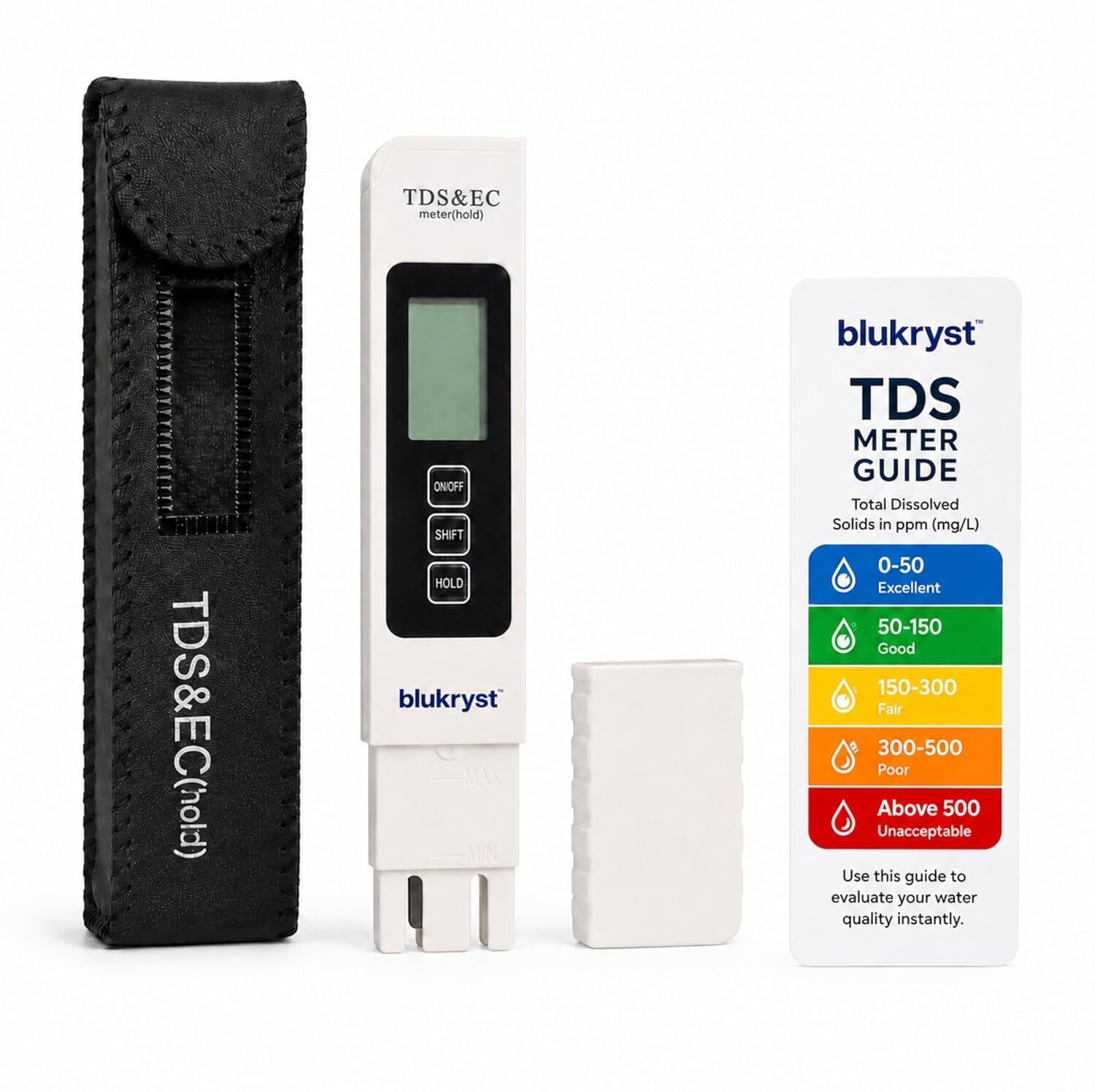 blukryst TDS & EC Meter for Water Testing 0-9990 ppm LCD Display Temperature Reading Digital TDS Meter-picture-45