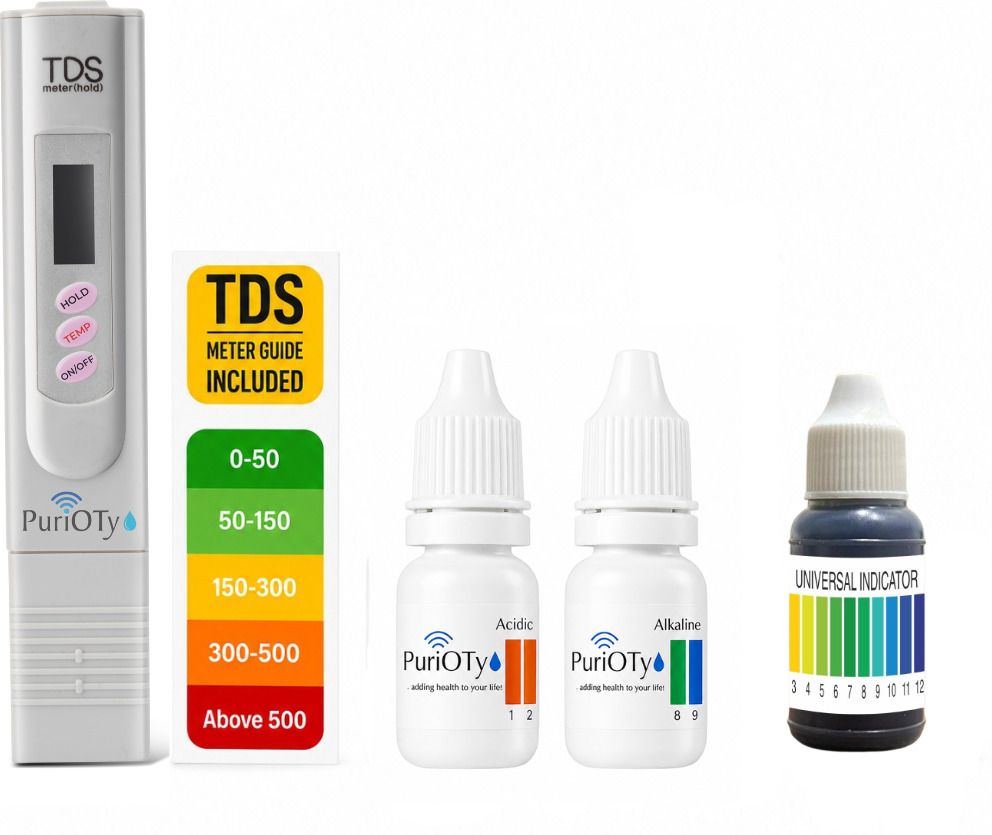 purioty TDS Meter + Universal Indicator Solution, Acidic & Alkaline Buffer Solutions Digital TDS Meter-picture-4