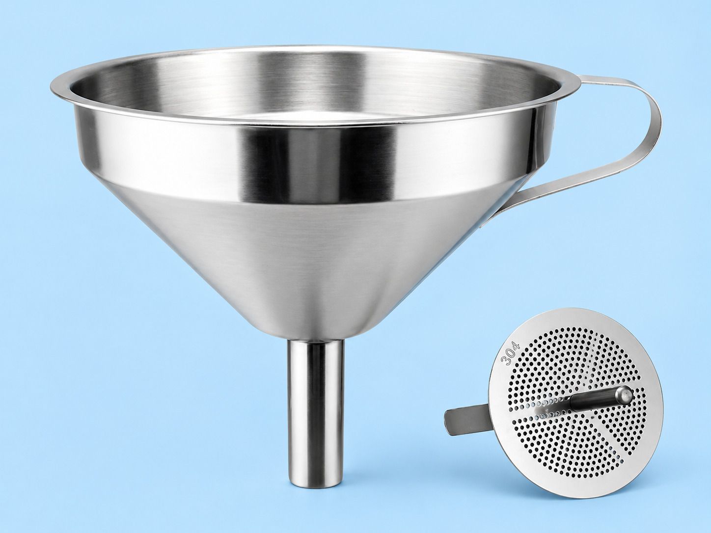 japp Stainless Steel Multipupose Funnel with Detachable Strainer | Tea Strainer-picture-46