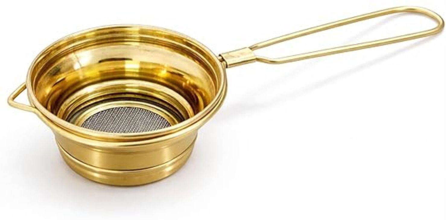 Brass Tea Strainer | Traditional Chai Channi Fine Mesh Tea Filter Tea Strainer-image-49