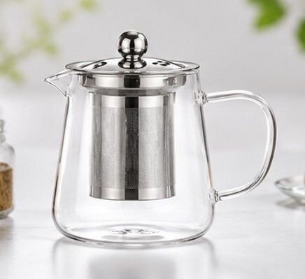 Clear Glass Teapot with Fine Mesh Stainless Steel Filter Tea Urn-image-25