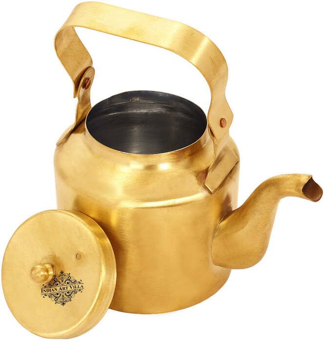 Brass Tea Kettle Golden Pot With Tin Lining For serving Tea and Coffee, 350ML Tea Urn-image-34